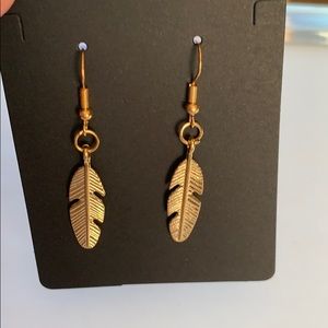 Gold Feather earrings